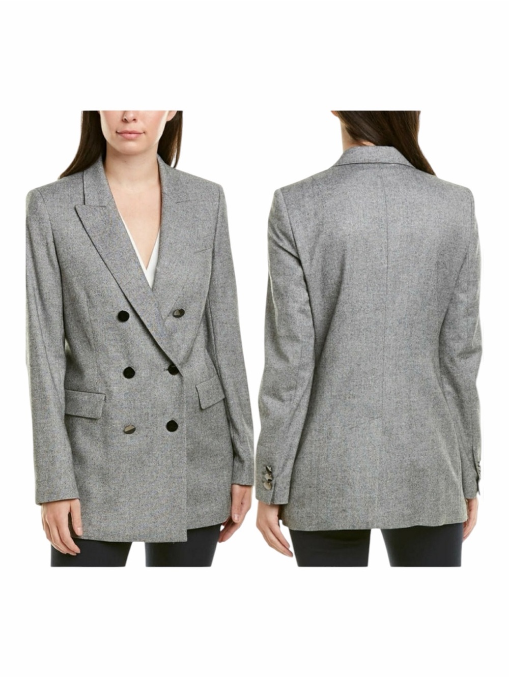 Lafayette 148 Slade Silk & Wool Blend Double Breasted Blazer